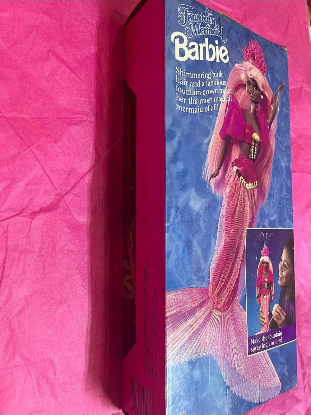 Vintage 1993 Fountain Mermaid Barbie African American NRFB
